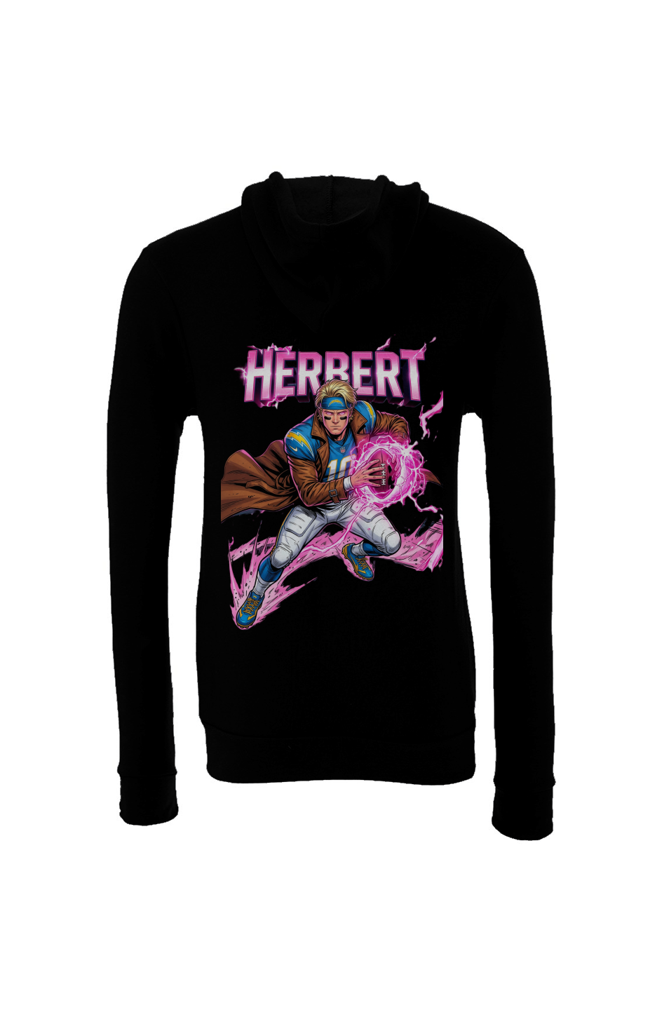 Justin Herbert is Gambit 1 - Fantasy Football LA Chargers Sponge Fleece Hoodie