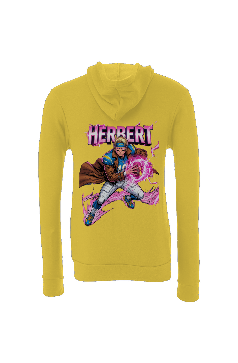 Justin Herbert is Gambit 1 - Fantasy Football LA Chargers Sponge Fleece Hoodie