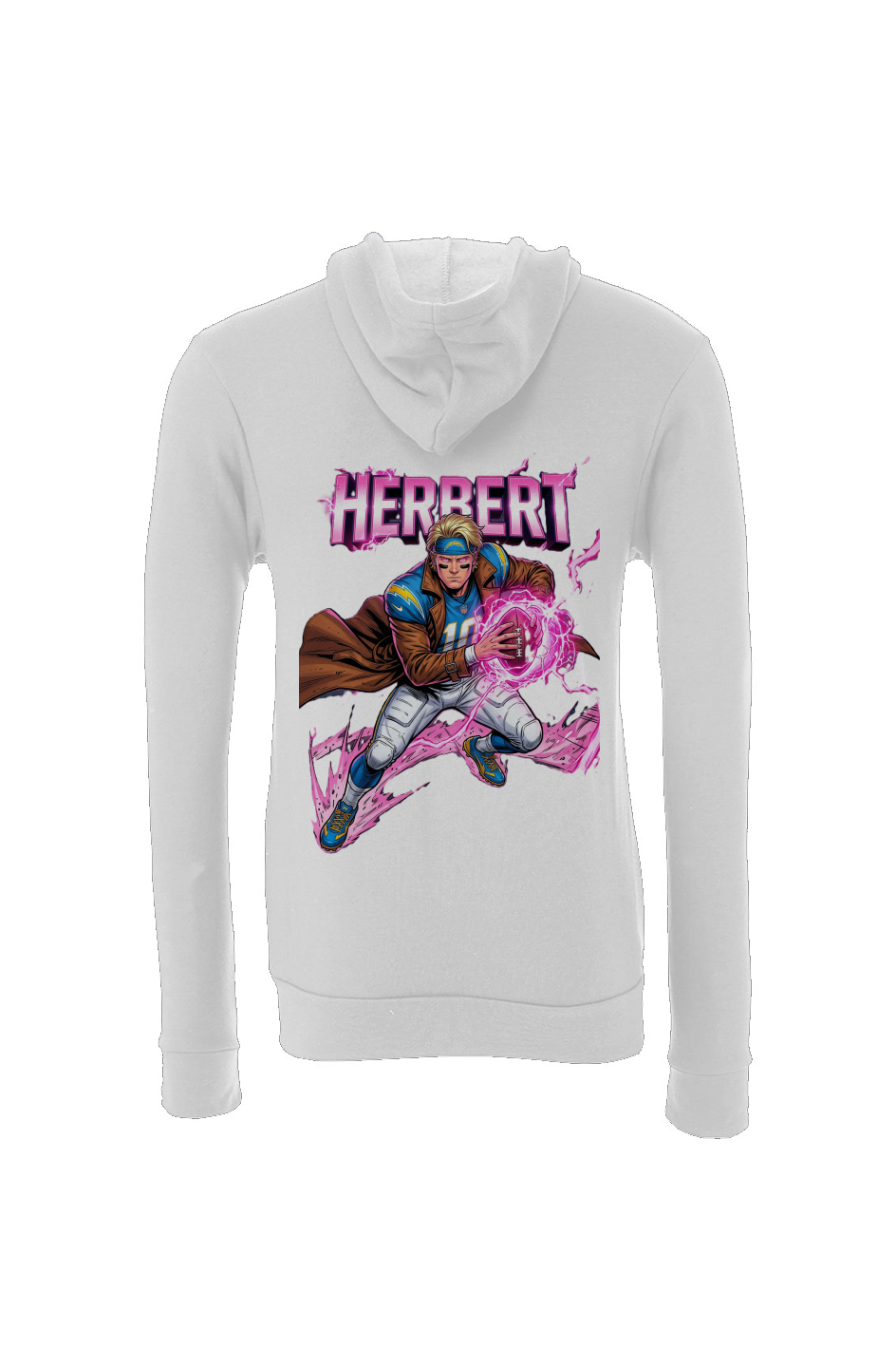 Justin Herbert is Gambit 1 - Fantasy Football LA Chargers Sponge Fleece Hoodie