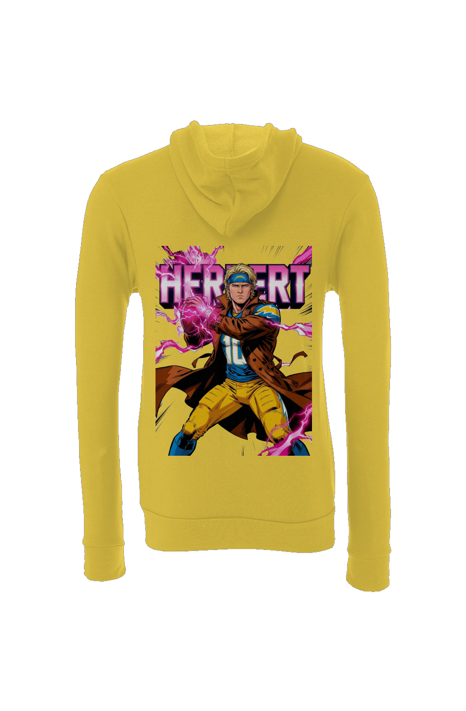 Justin Herbert is Gambit 2 - LA Chargers Fantasy Football Sponge Fleece Full Zip Hoodie