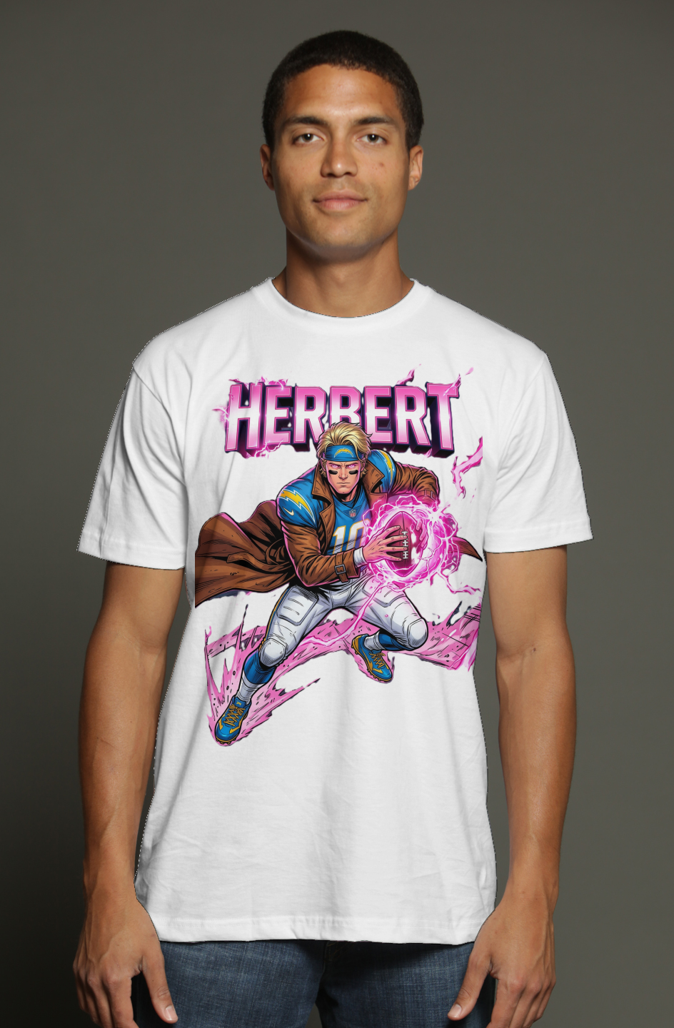 Justin Herbert is Gambit LA Chargers Fantasy Football triblend t shirt