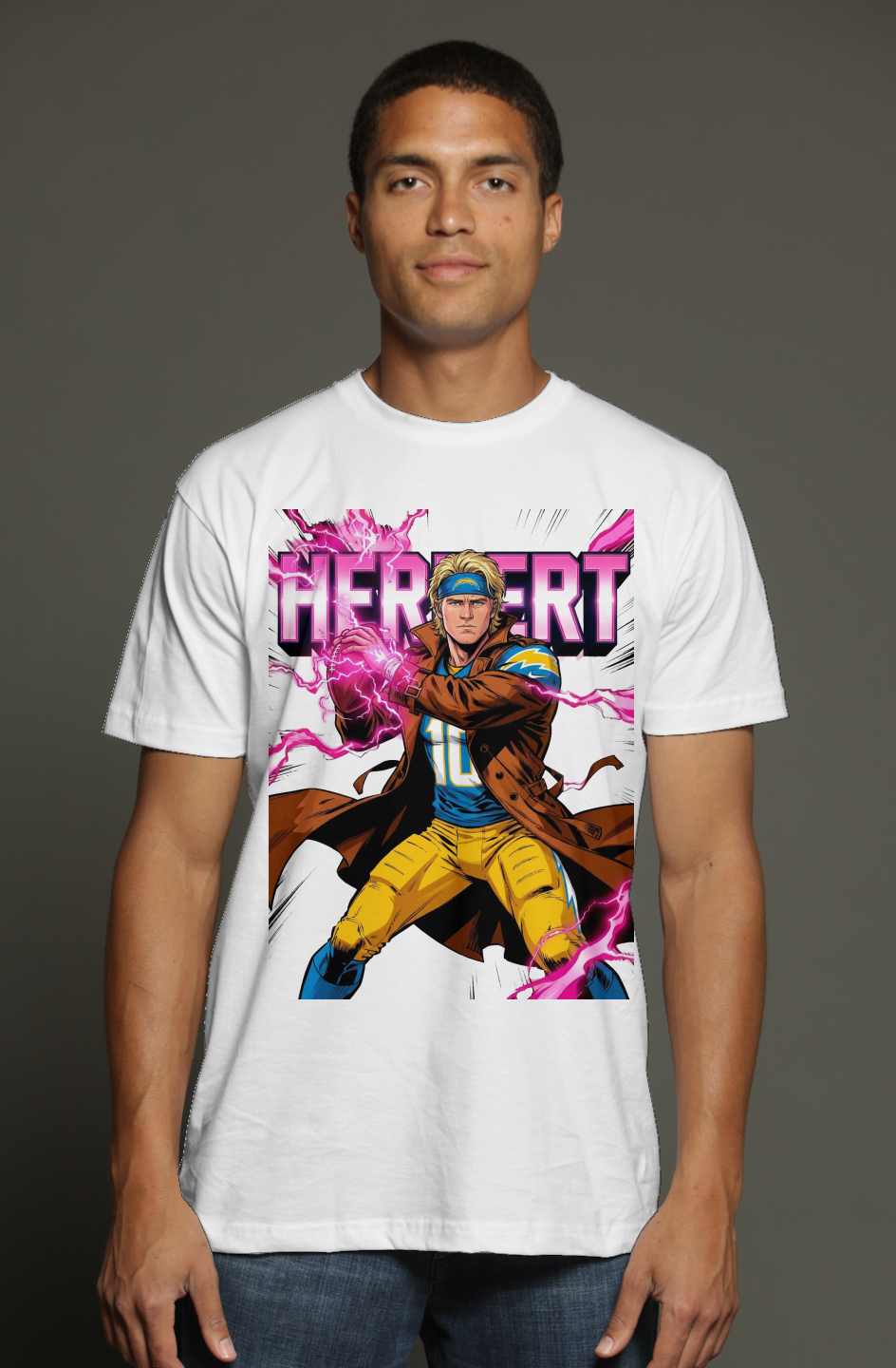 Justin Herbert is Gambit 2 - LA Chargers Fantasy Football triblend t shirt