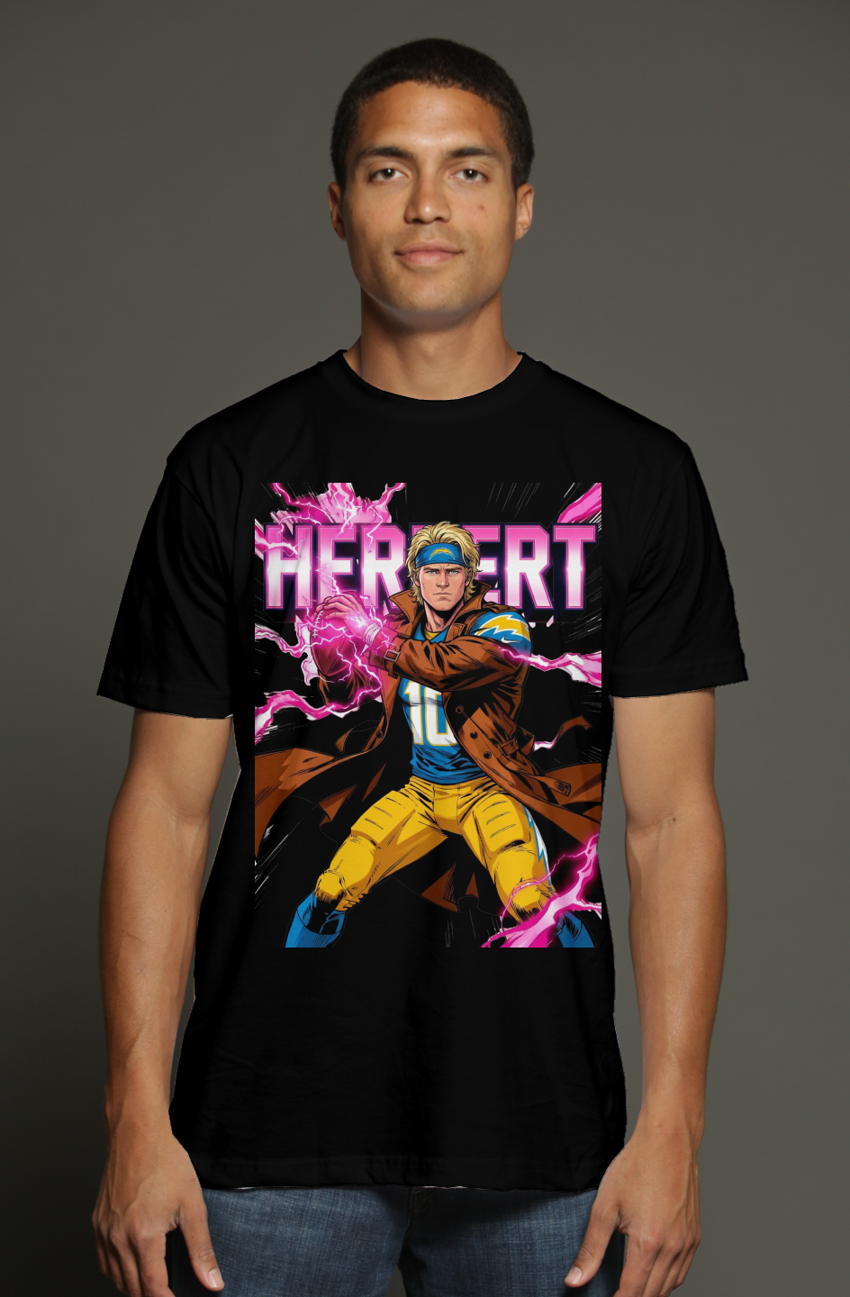 Justin Herbert is Gambit 2 - LA Chargers Fantasy Football triblend t shirt