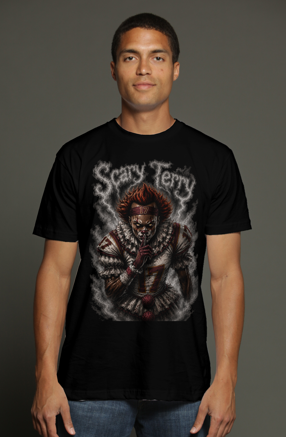 Scary Terry McLaurin - Pennywise Commanders Fantasy Football triblend t shirt