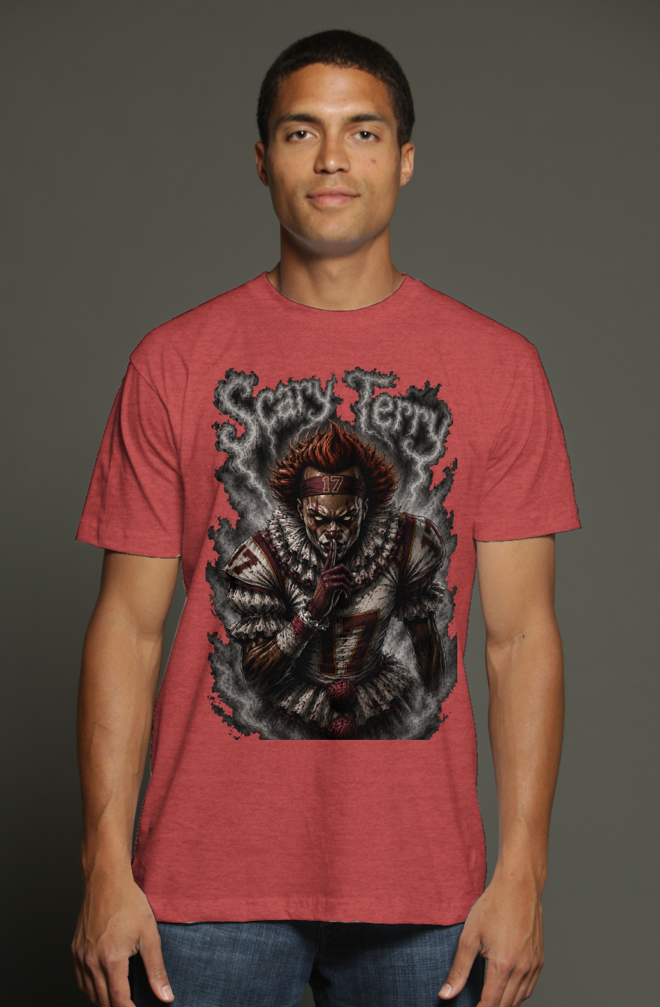 Scary Terry McLaurin - Pennywise Commanders Fantasy Football triblend t shirt