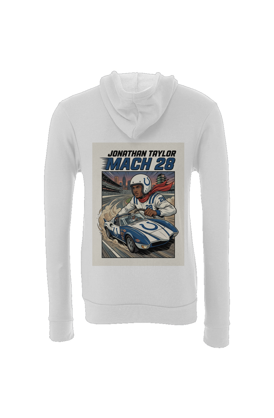 Jonathan Taylor Mach 28 Speed Racer Colts Fantasy Football Sponge Fleece Hoodie