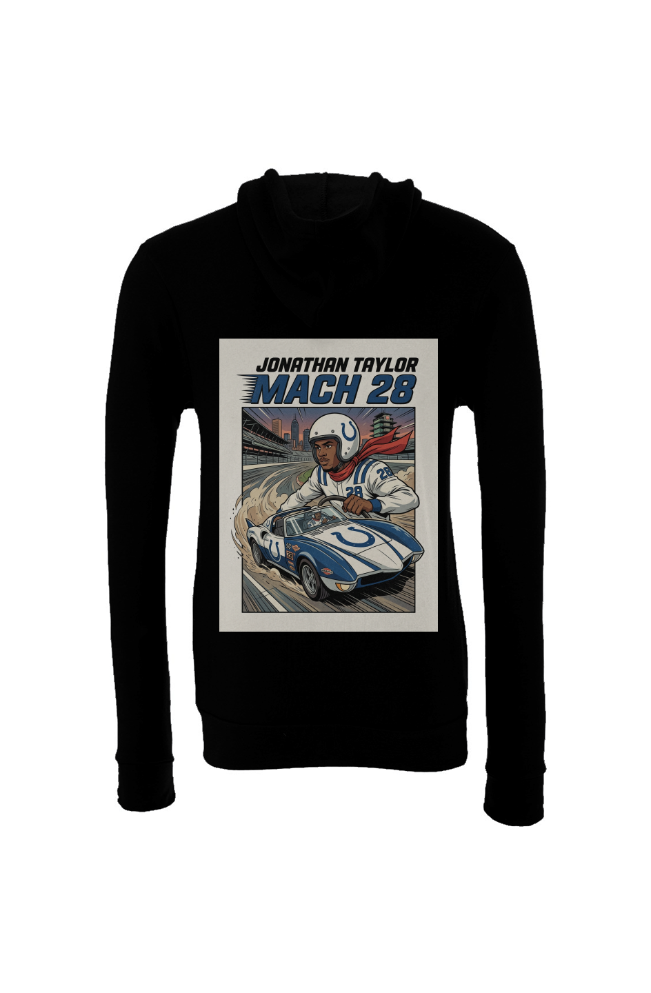 Jonathan Taylor Mach 28 Speed Racer Colts Fantasy Football Sponge Fleece Hoodie