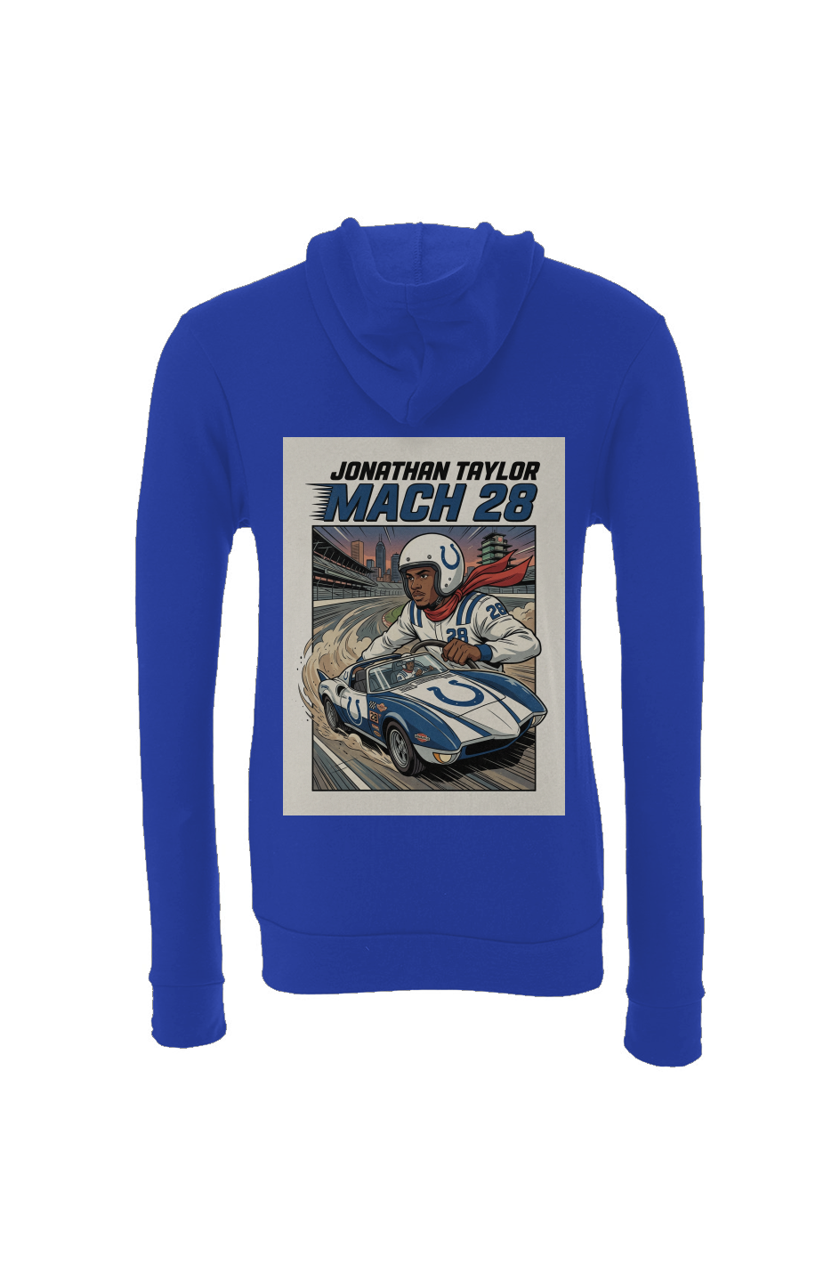 Jonathan Taylor Mach 28 Speed Racer Colts Fantasy Football Sponge Fleece Hoodie