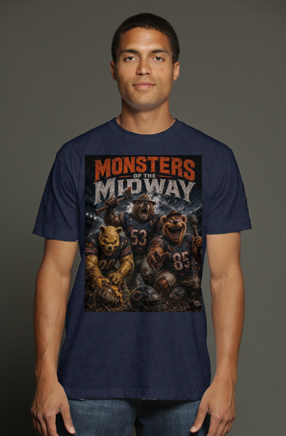 Monsters of the Midway - Smokey, Fozzy and Winnie - Da Bears triblend t shirt