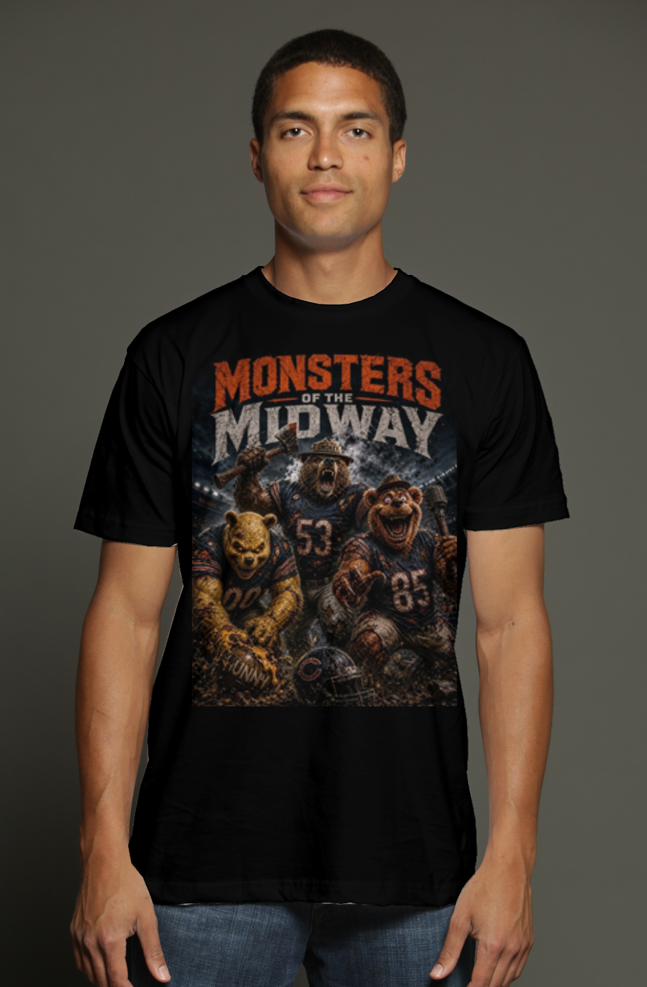 Monsters of the Midway - Smokey, Fozzy and Winnie - Da Bears triblend t shirt