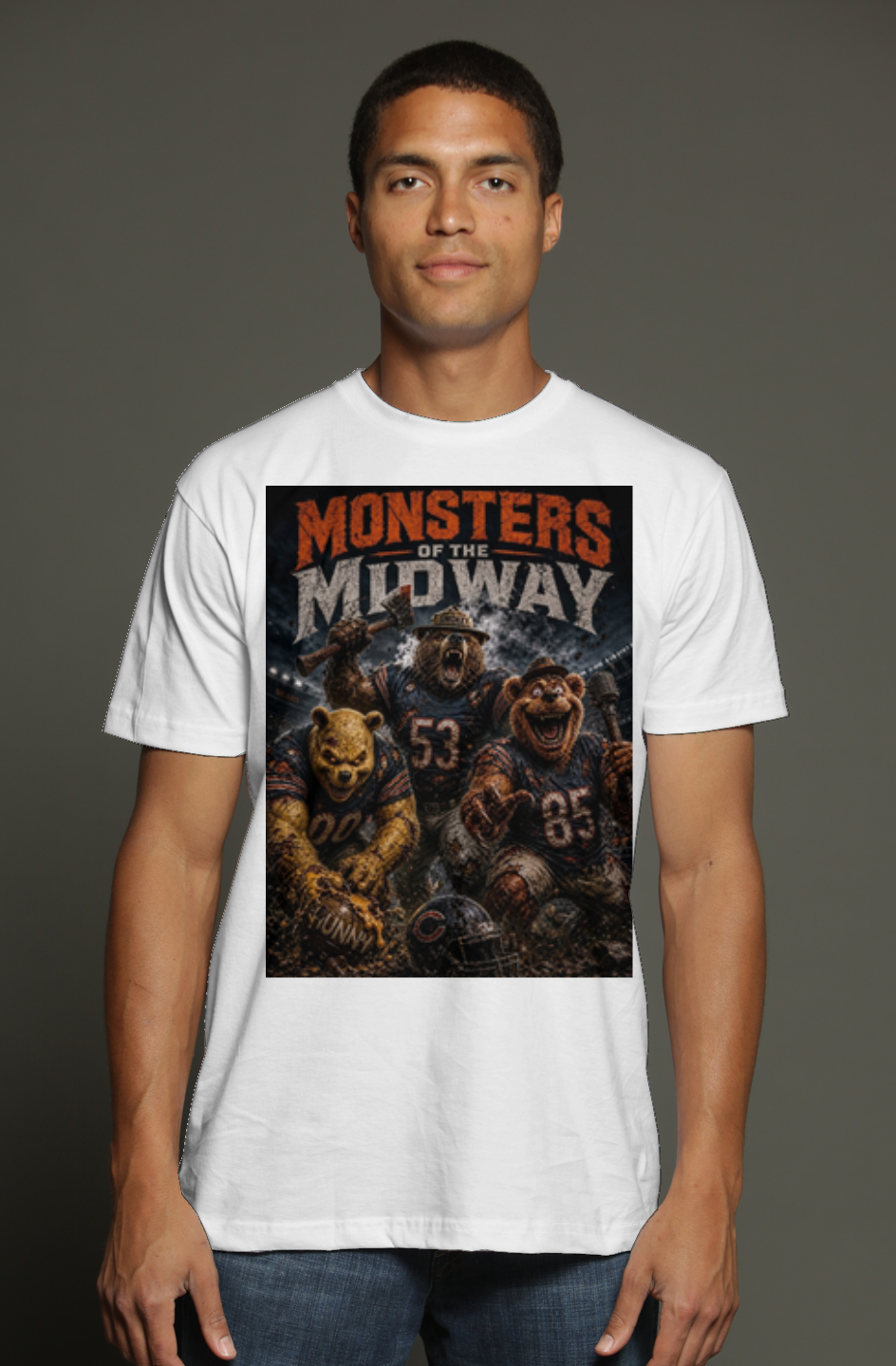 Monsters of the Midway - Smokey, Fozzy and Winnie - Da Bears triblend t shirt