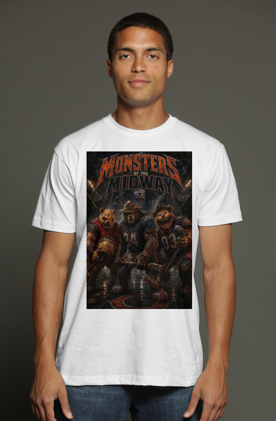Monsters of the Midway 2 - Smokey, Fozzy and Winnie - Da Bears triblend t shirt