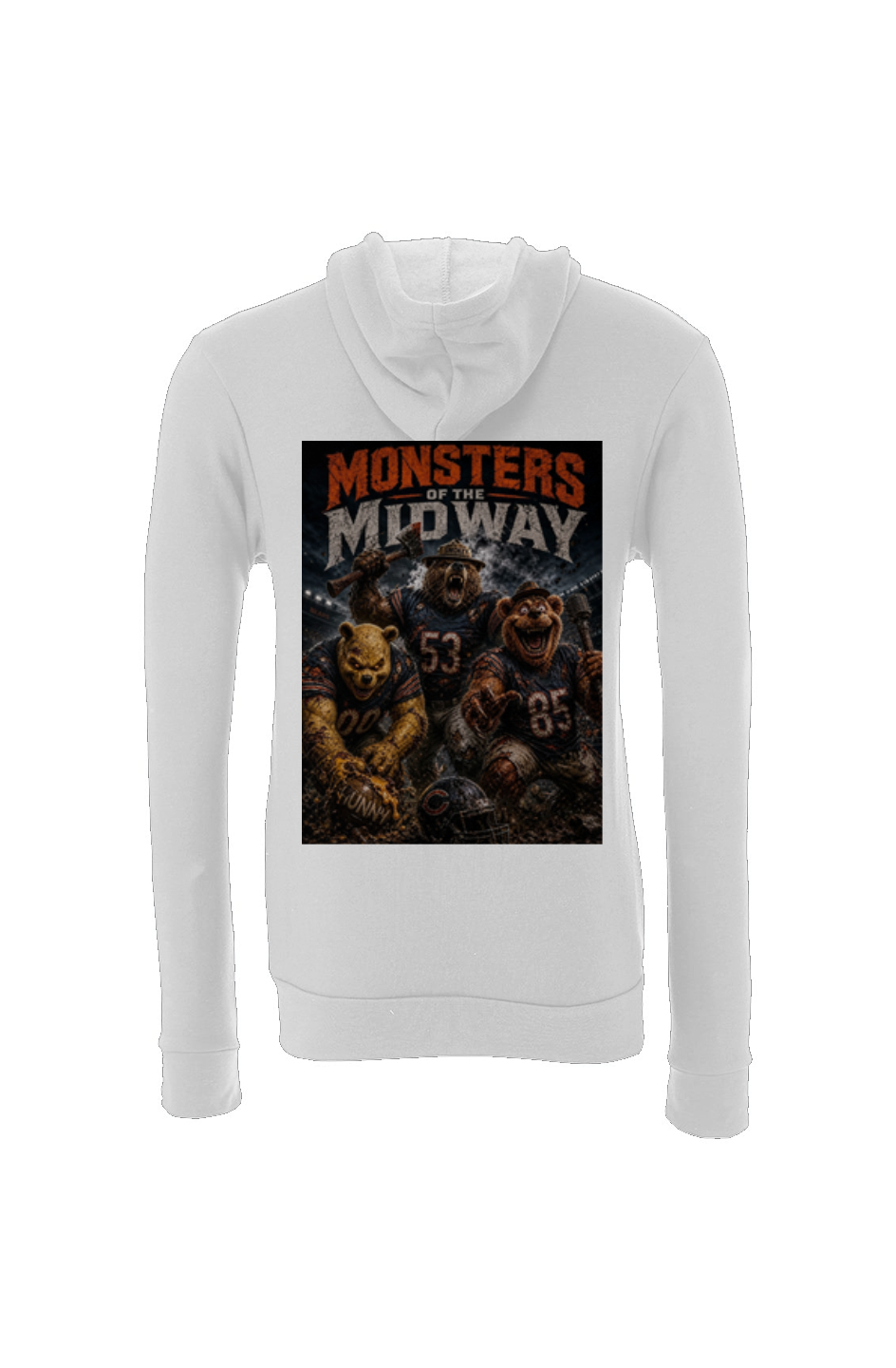 Monsters of the Midway - Smokey, Fozzy and Winnie - Da Bears Sponge Fleece Hoodie