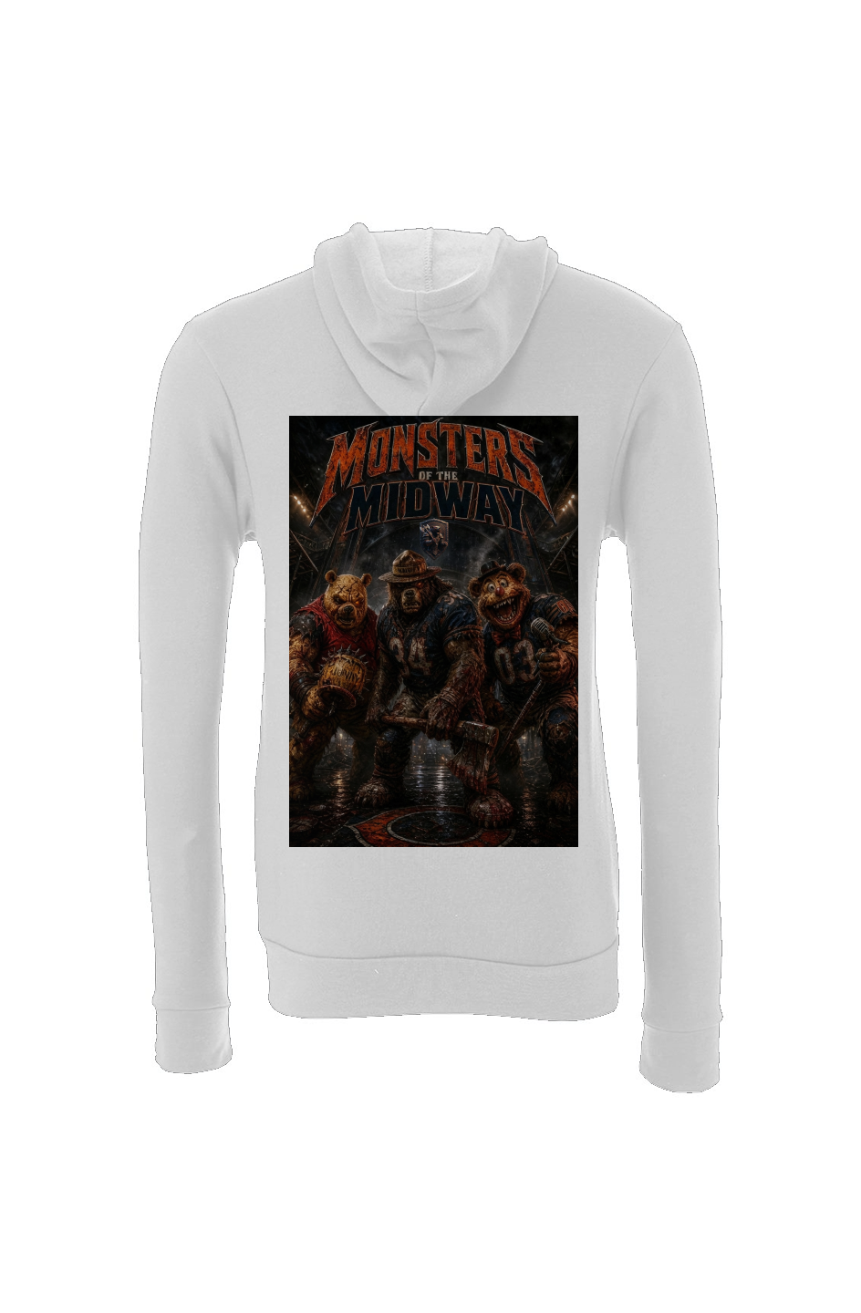 Monsters of the Midway 2 - Smokey, Fozzy and Winnie - Da Bears Sponge Fleece Hoodie