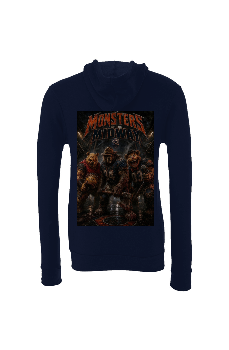 Monsters of the Midway 2 - Smokey, Fozzy and Winnie - Da Bears Sponge Fleece Hoodie