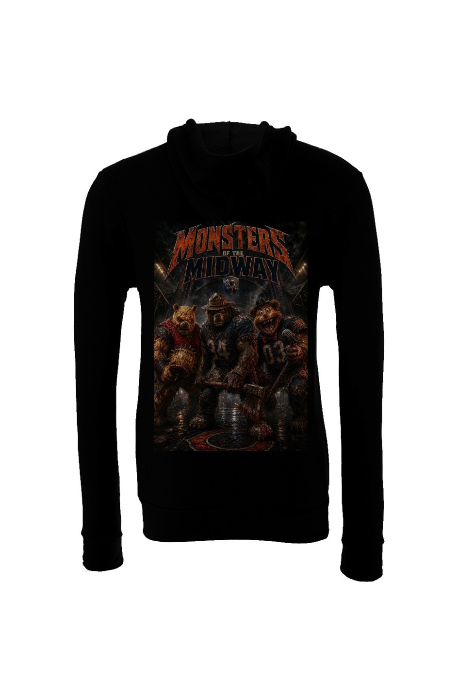 Monsters of the Midway 2 - Smokey, Fozzy and Winnie - Da Bears Sponge Fleece Hoodie