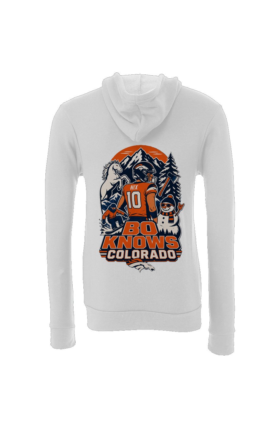 Bo Knows Colorado - Denver Broncos Fantasy Football Sponge Fleece Hoodie