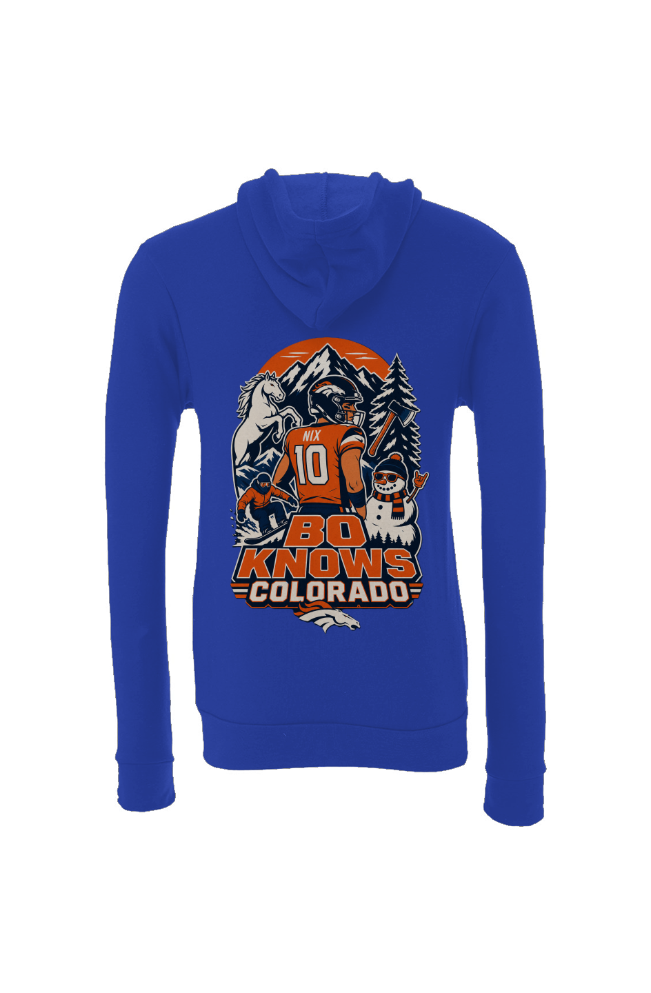 Bo Knows Colorado - Denver Broncos Fantasy Football Sponge Fleece Hoodie