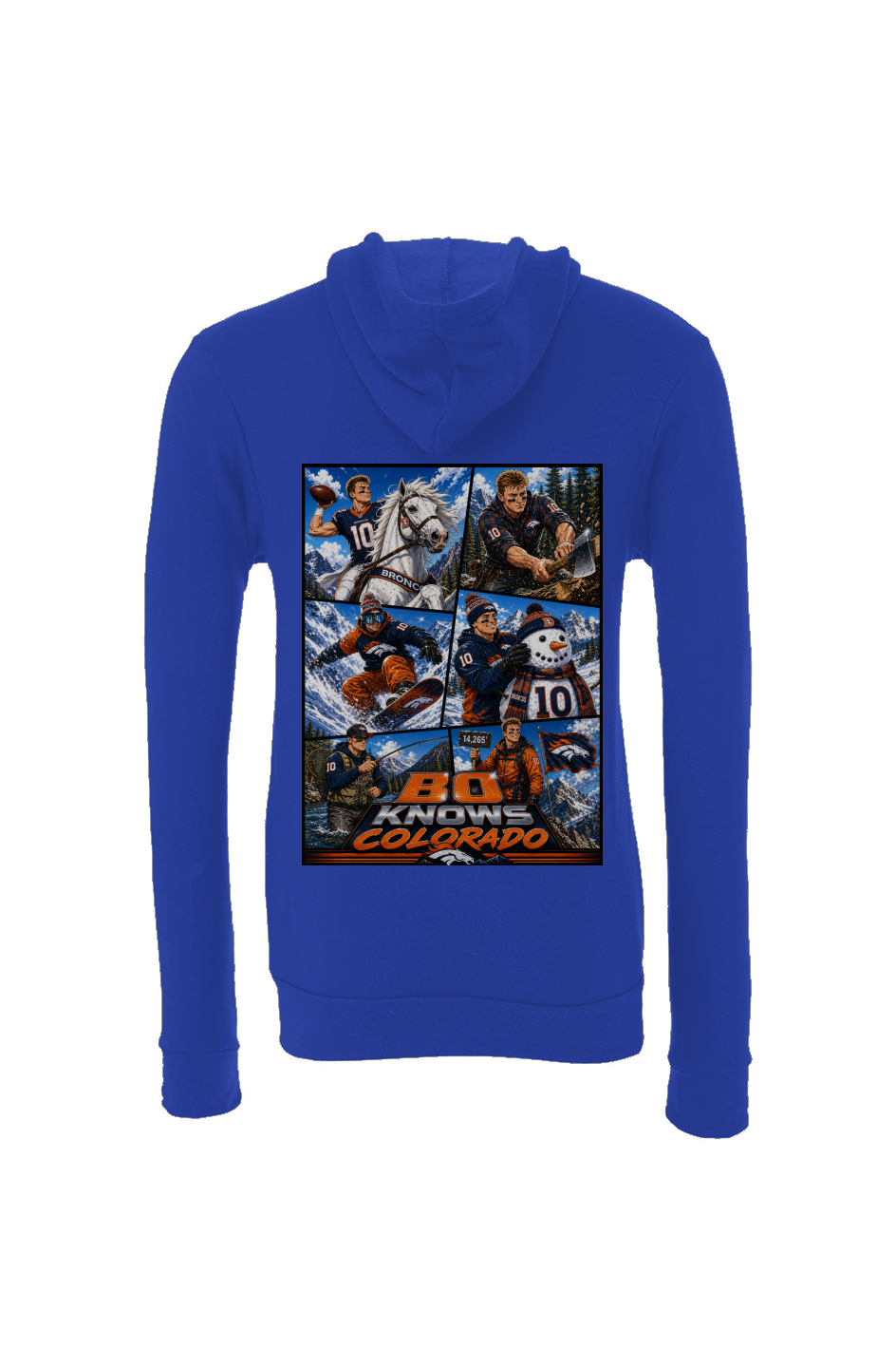 Bo Knows Colorado 2 - Denver Broncos Fantasy Football Sponge Fleece Hoodie