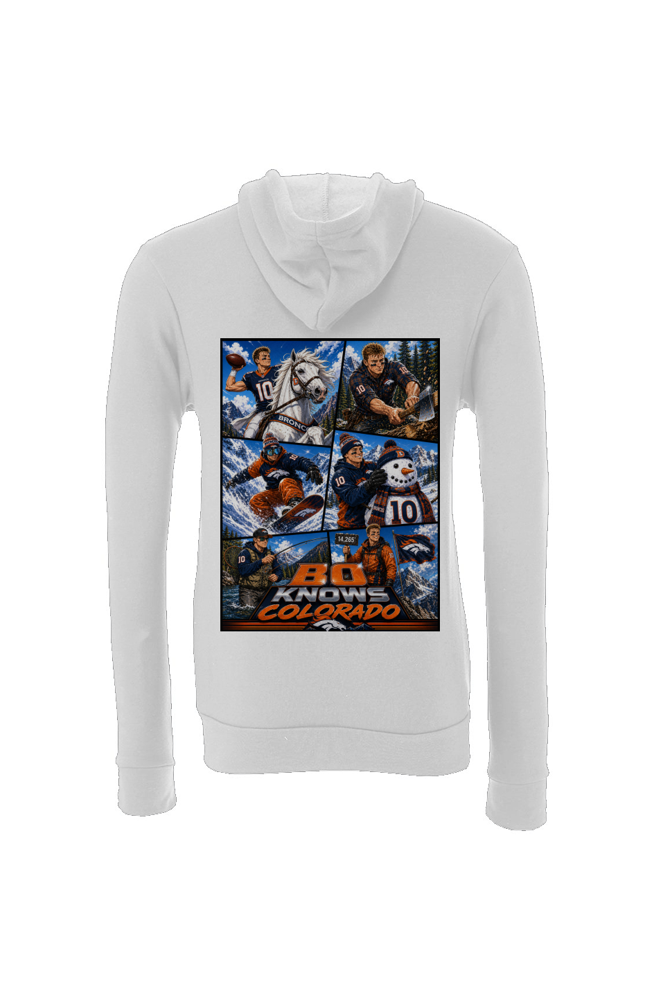 Bo Knows Colorado 2 - Denver Broncos Fantasy Football Sponge Fleece Hoodie