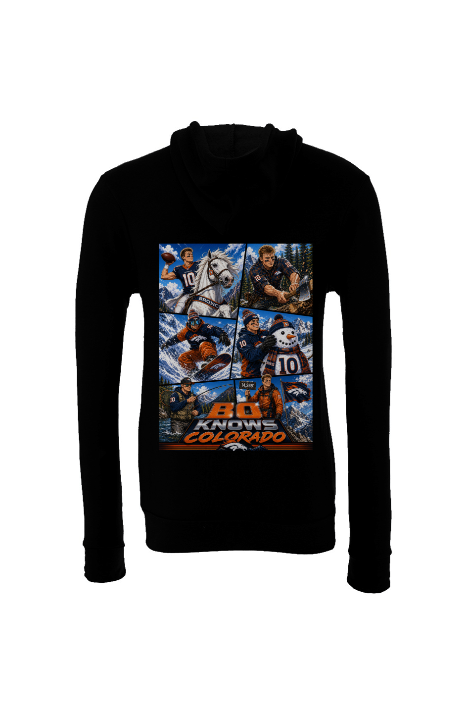 Bo Knows Colorado 2 - Denver Broncos Fantasy Football Sponge Fleece Hoodie
