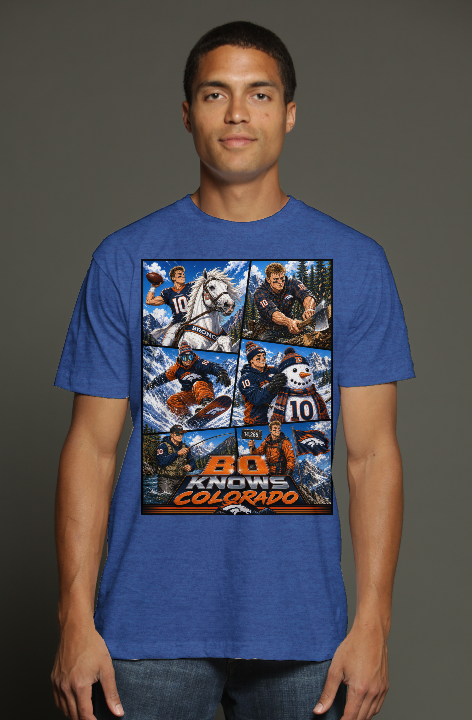 Bo Knows Colorado 2 - Denver Broncos Fantasy Football triblend t shirt