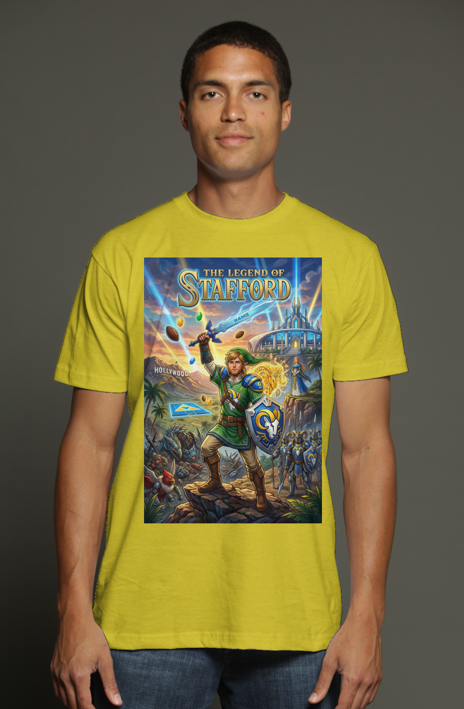 The Legend of Stafford 2 - LA Rams Zelda Fantasy Football triblend t shirt