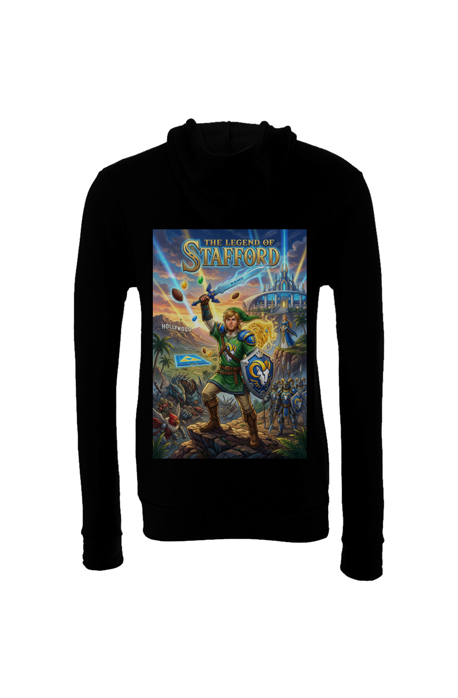 The Legend of Stafford 2 - LA Rams Zelda Fantasy Football Sponge Fleece Hoodie