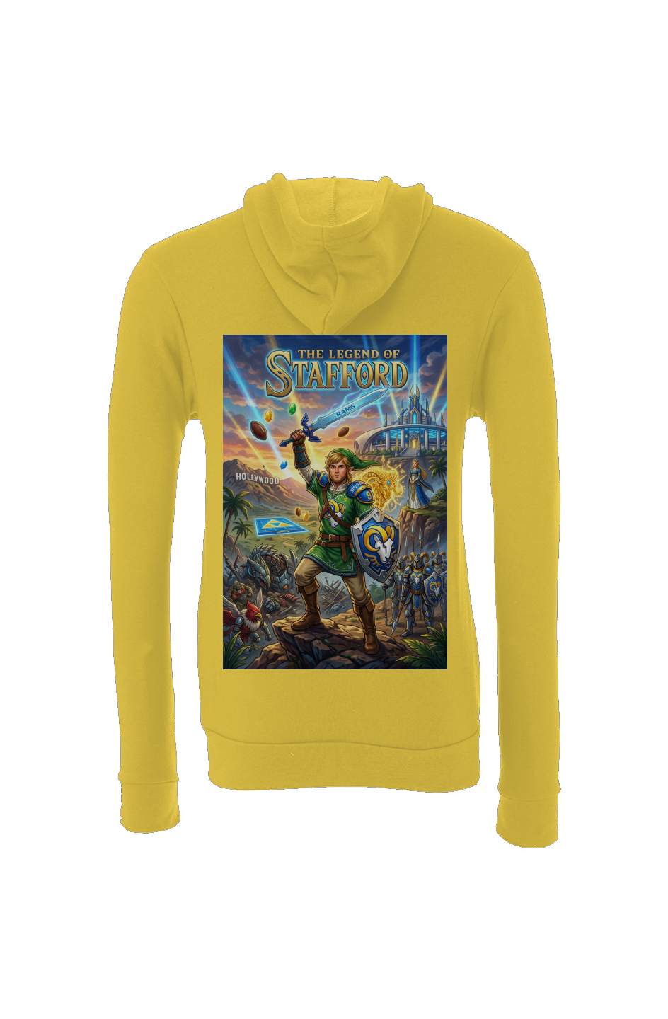 The Legend of Stafford 2 - LA Rams Zelda Fantasy Football Sponge Fleece Hoodie