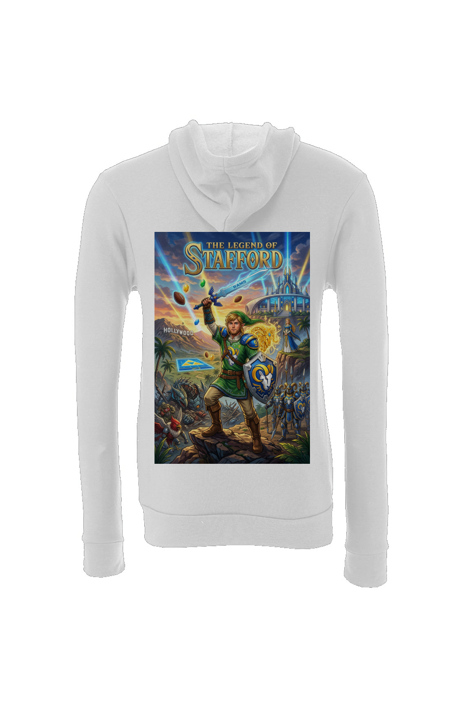 The Legend of Stafford 2 - LA Rams Zelda Fantasy Football Sponge Fleece Hoodie