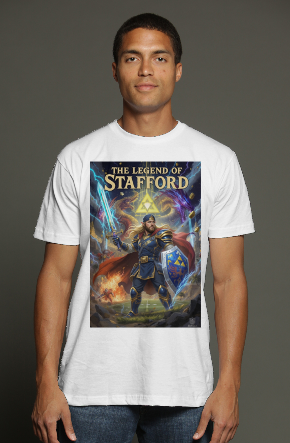 The Legend of Stafford 3 - LA Rams Nintendo Zelda Fantasy Football triblend t shirt