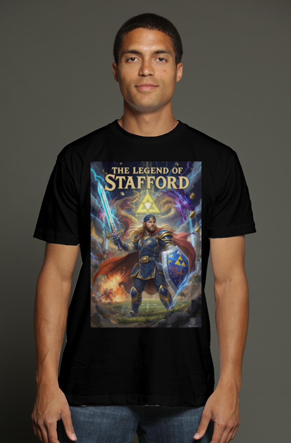 The Legend of Stafford 3 - LA Rams Nintendo Zelda Fantasy Football triblend t shirt