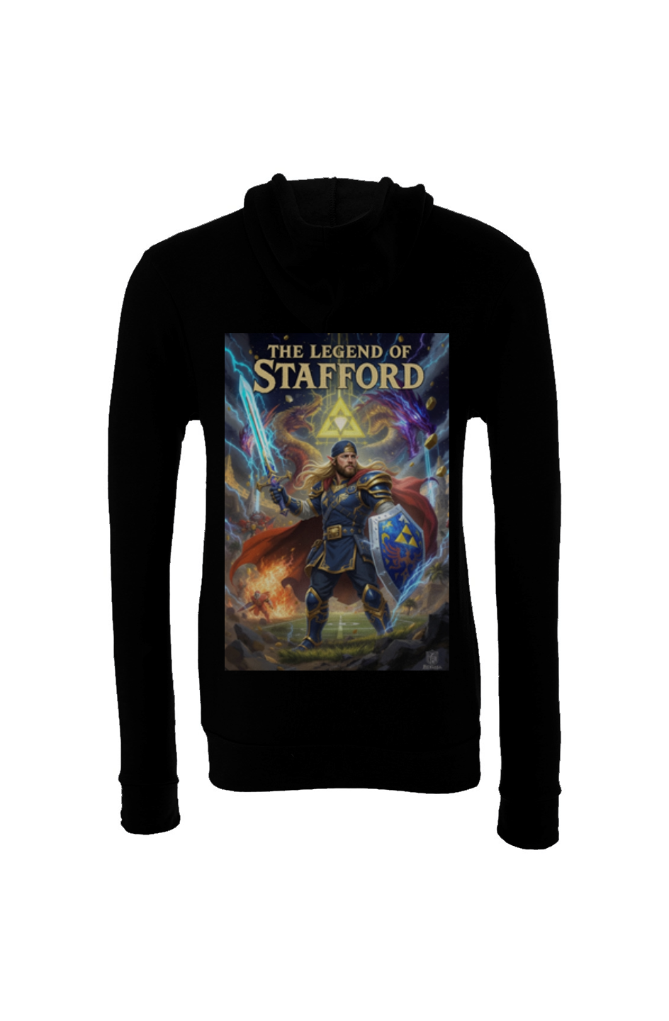 The Legend of Stafford 3 - LA Rams Nintendo Zelda Fantasy Football Sponge Fleece Hoodie