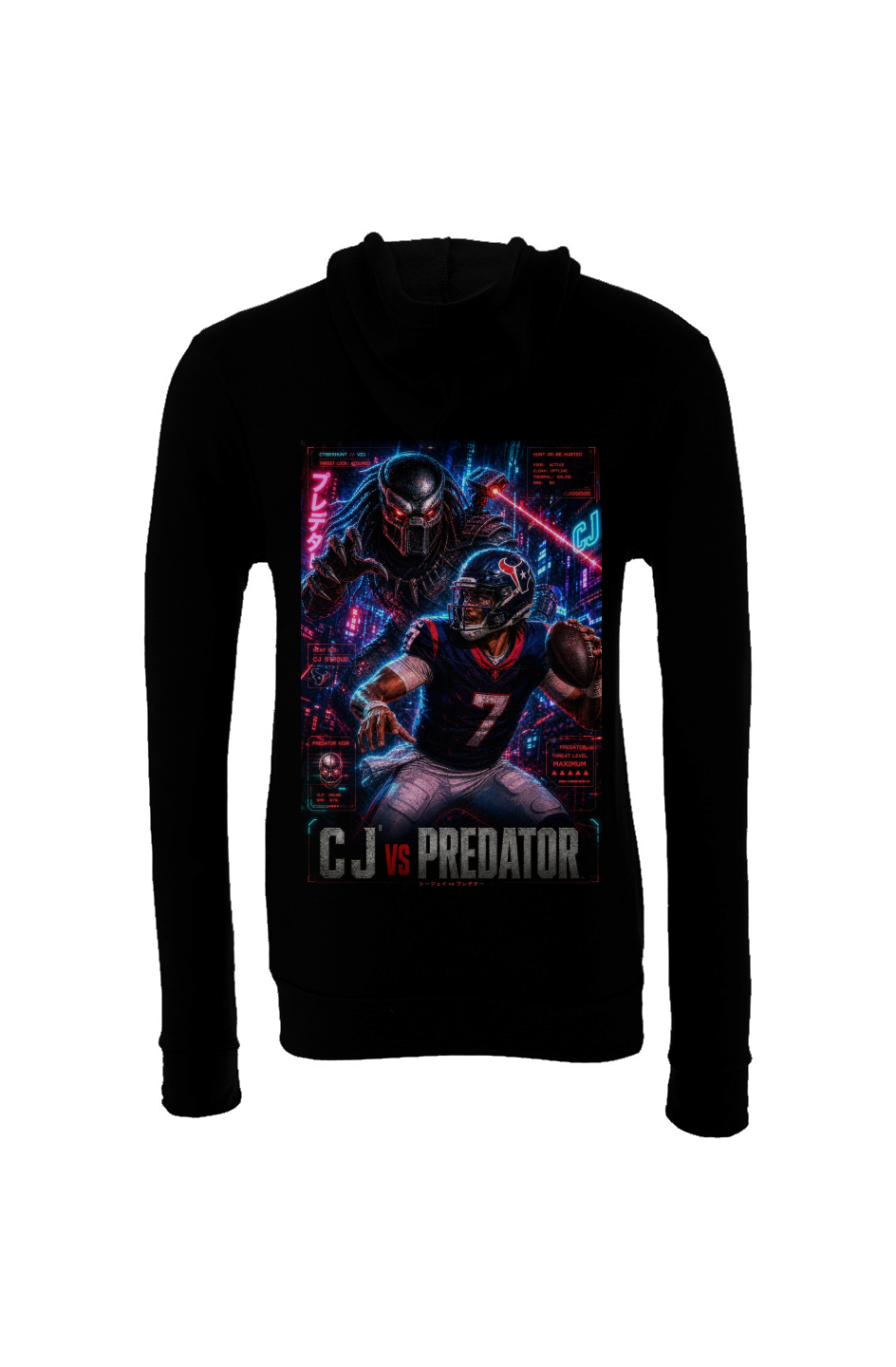 C.J. Stroud Vs Predator - Houston Texans Fantasy Football Sponge Fleece Hoodie