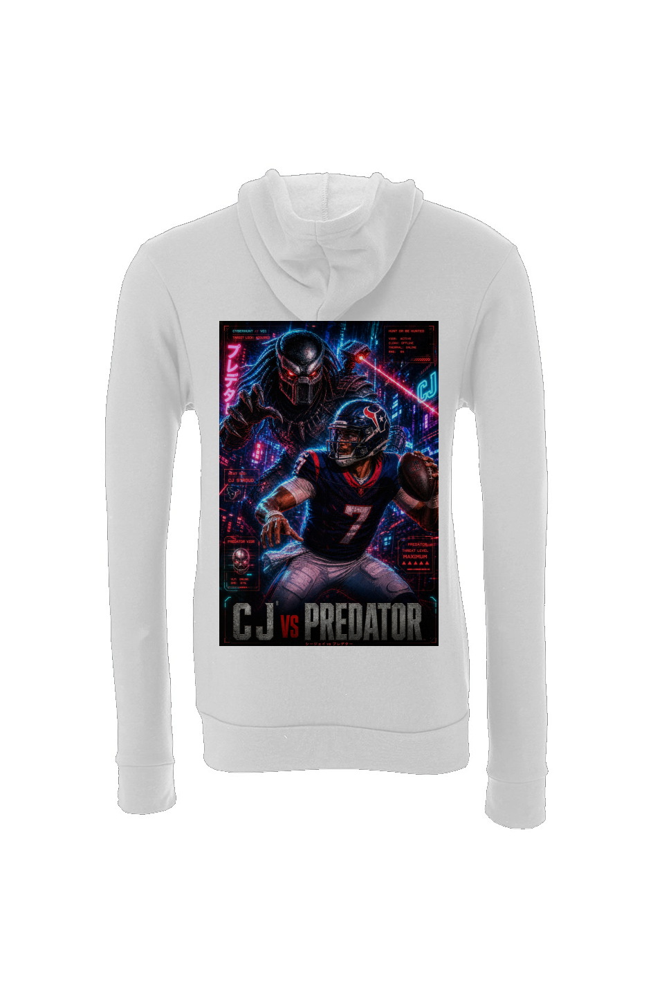 C.J. Stroud Vs Predator - Houston Texans Fantasy Football Sponge Fleece Hoodie