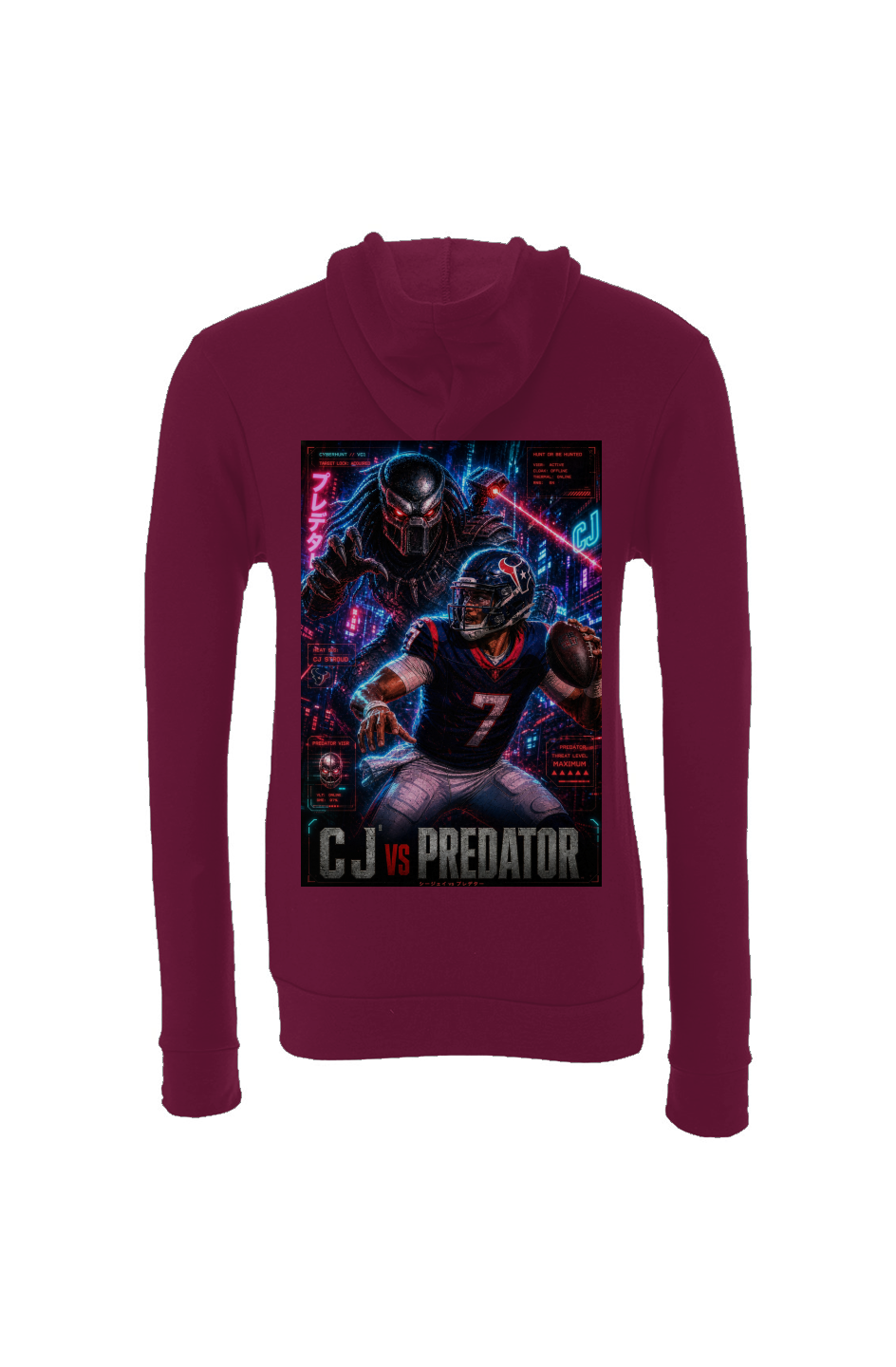 C.J. Stroud Vs Predator - Houston Texans Fantasy Football Sponge Fleece Hoodie