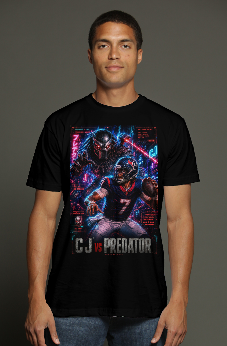 C.J. Stroud Vs Predator - Houston Texans Fantasy Football triblend t shirt