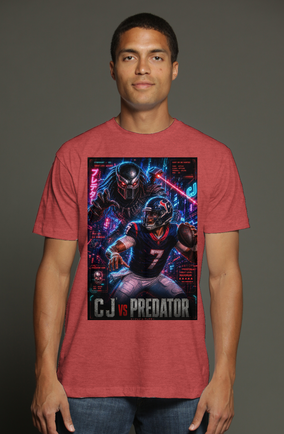 C.J. Stroud Vs Predator - Houston Texans Fantasy Football triblend t shirt