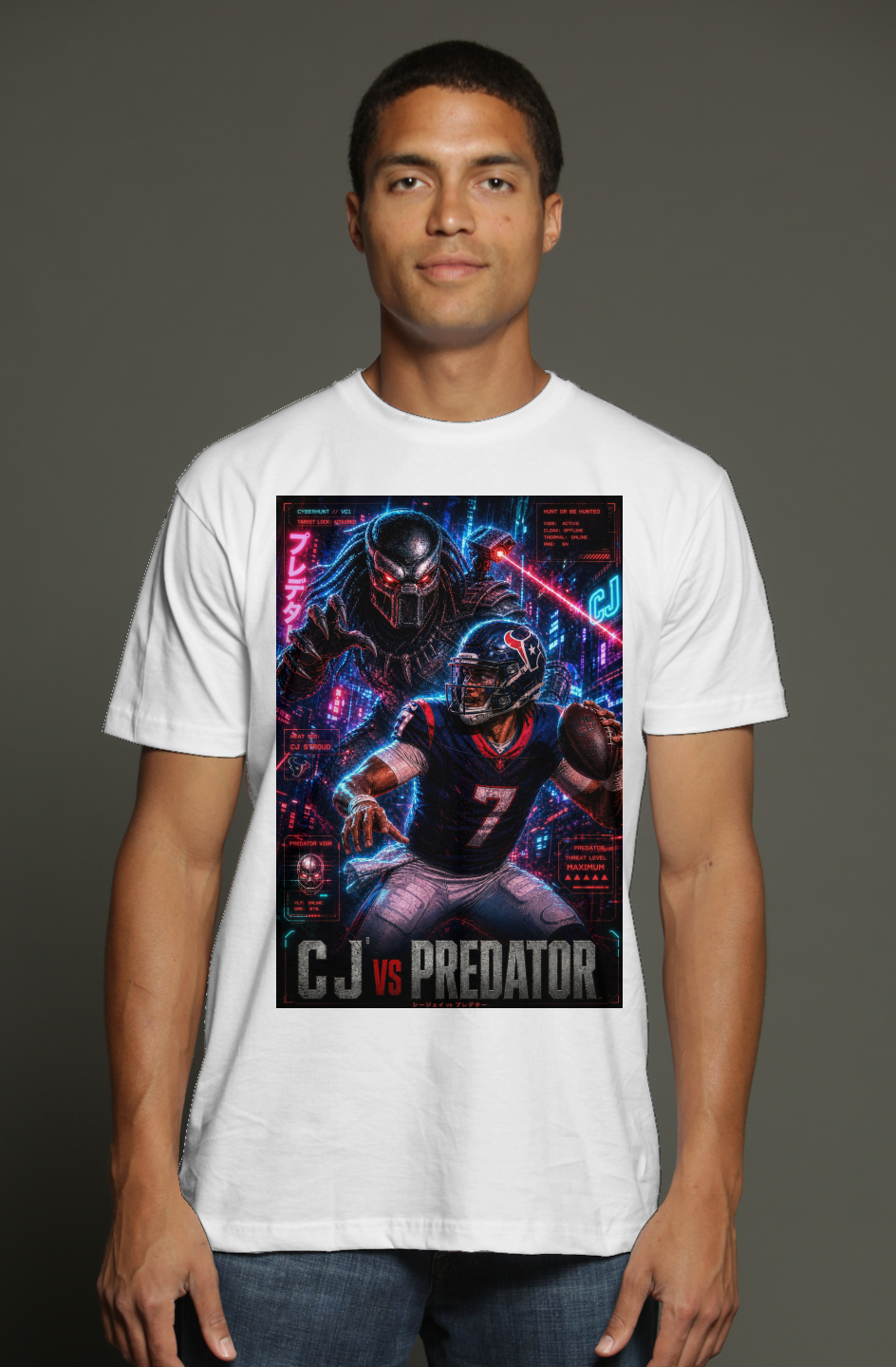 C.J. Stroud Vs Predator - Houston Texans Fantasy Football triblend t shirt
