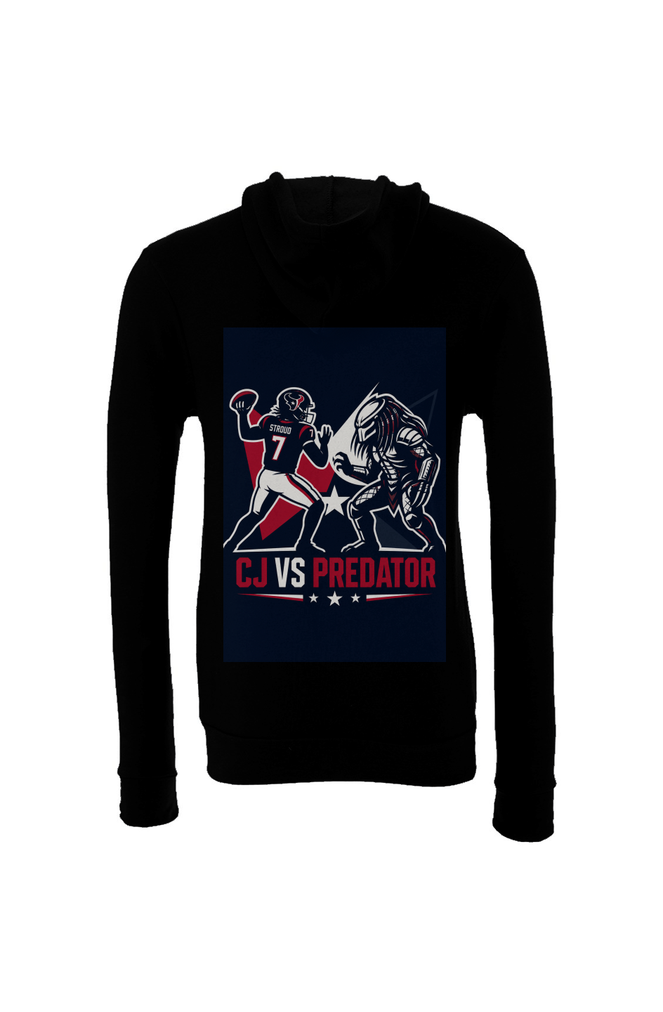 C.J. Stroud Vs Predator 2 - Houston Texans Fantasy Football Sponge Fleece Hoodie