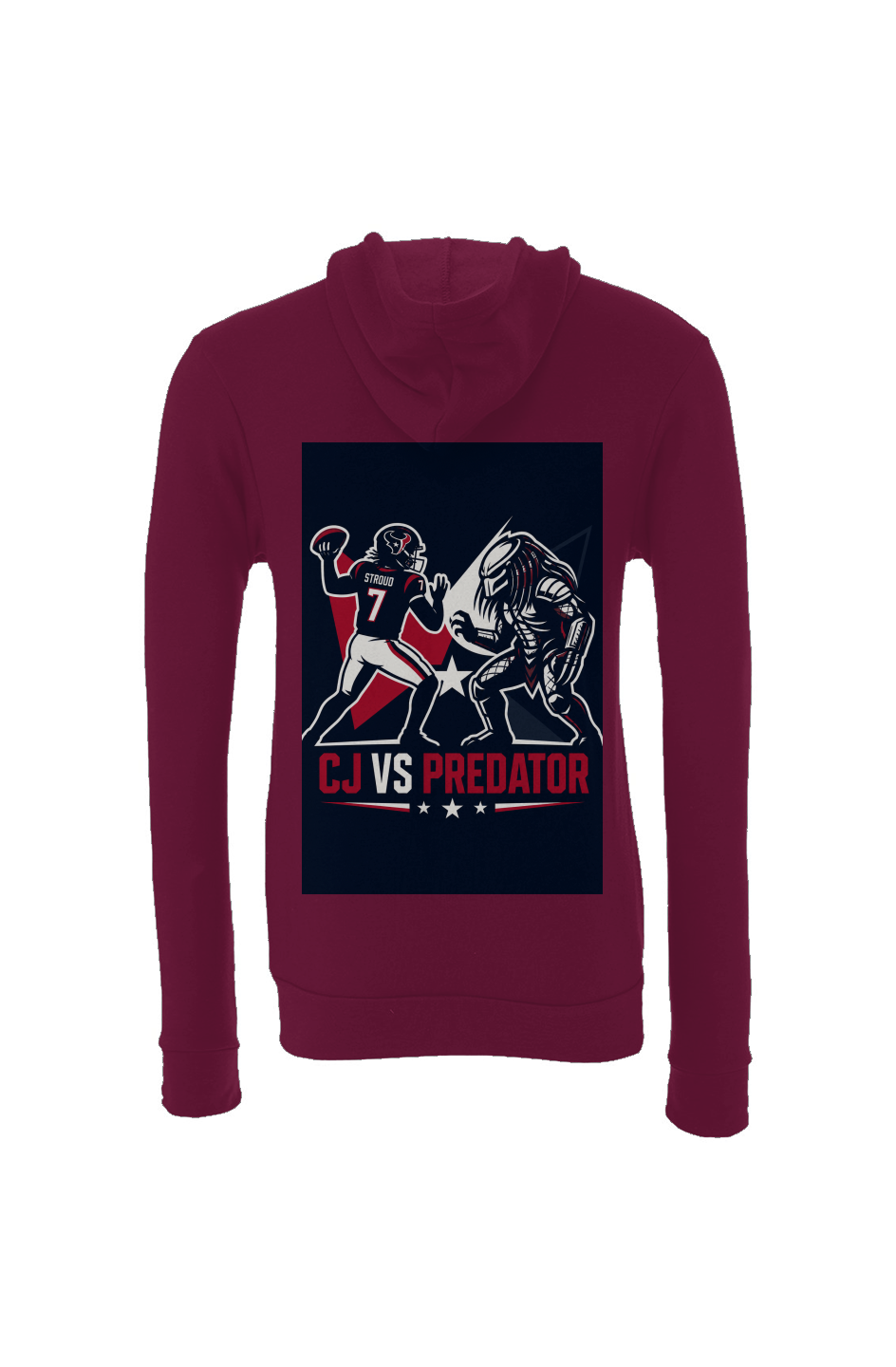 C.J. Stroud Vs Predator 2 - Houston Texans Fantasy Football Sponge Fleece Hoodie