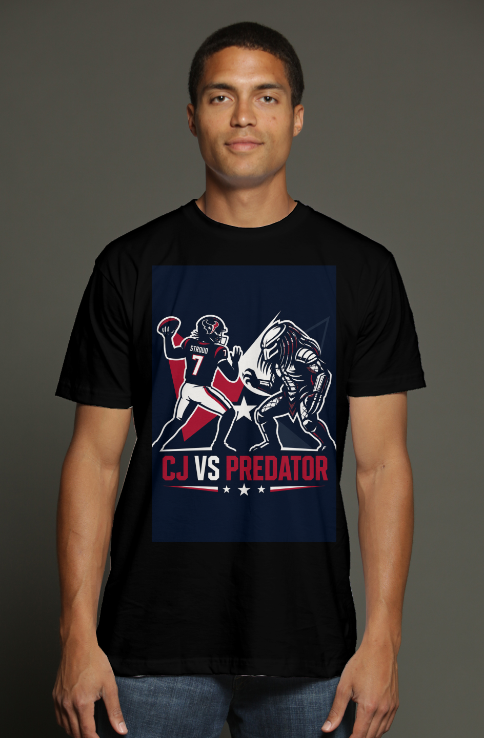 C.J. Stroud Vs Predator 2 - Houston Texans Fantasy Football triblend t shirt