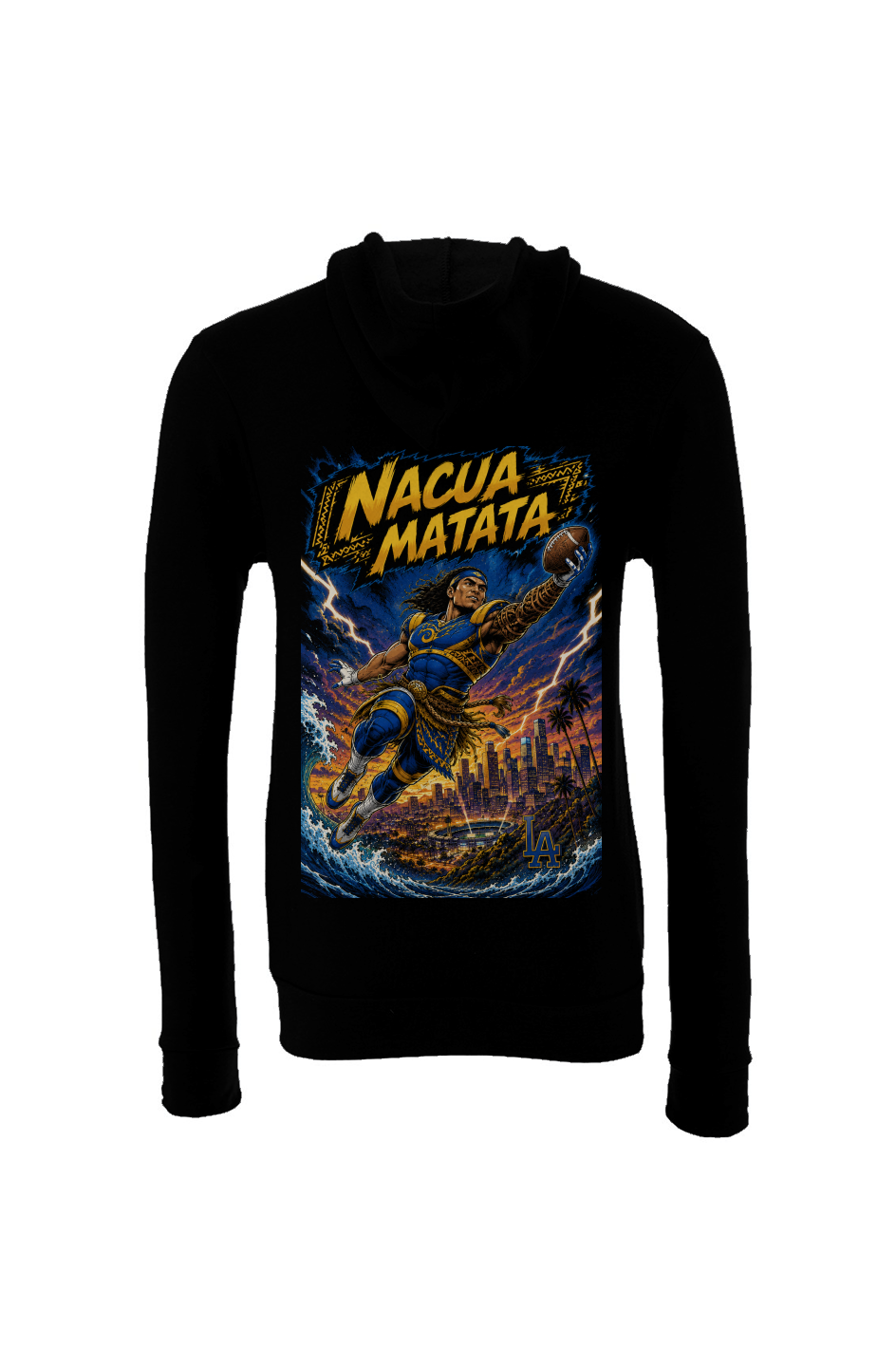 Puka Nakua - Moana Lion King LA Rams Fantasy Football Sponge Fleece Hoodie