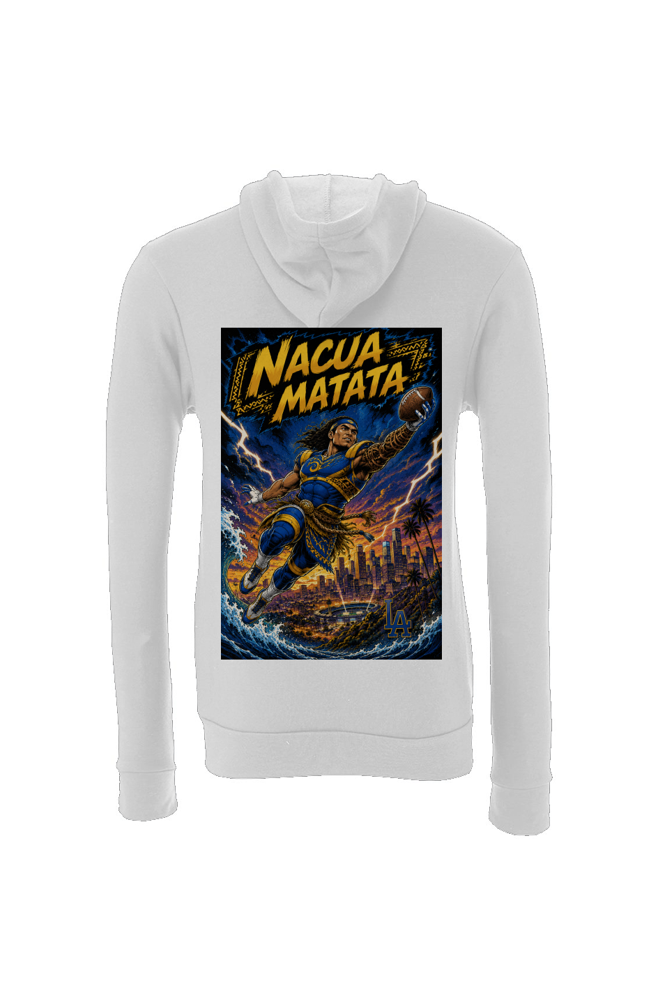 Puka Nakua - Moana Lion King LA Rams Fantasy Football Sponge Fleece Hoodie