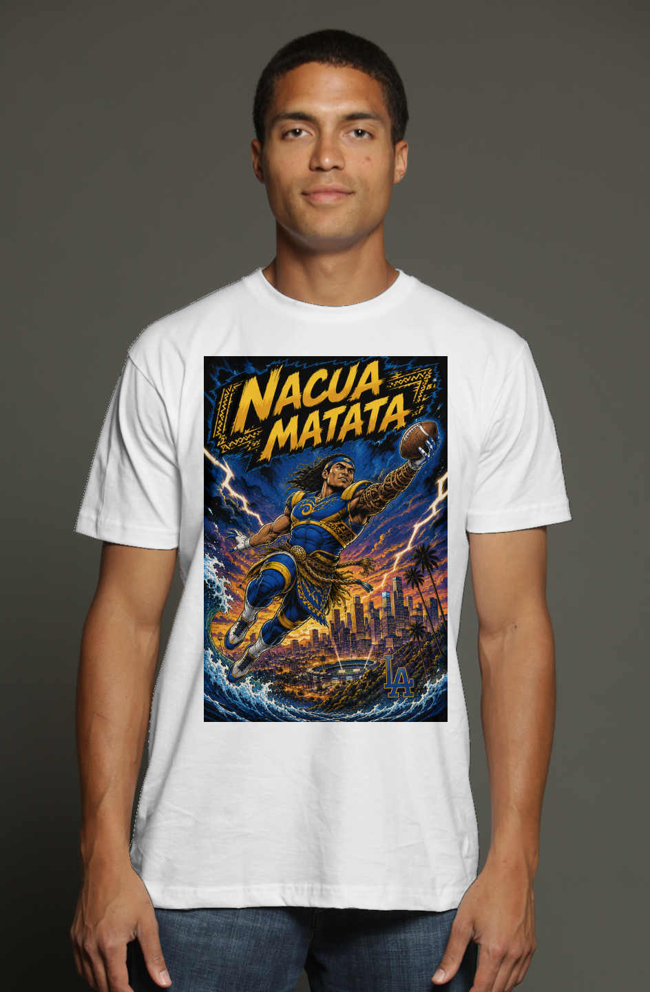 Puka Nakua - Moana Lion King LA Rams Fantasy Football triblend t shirt