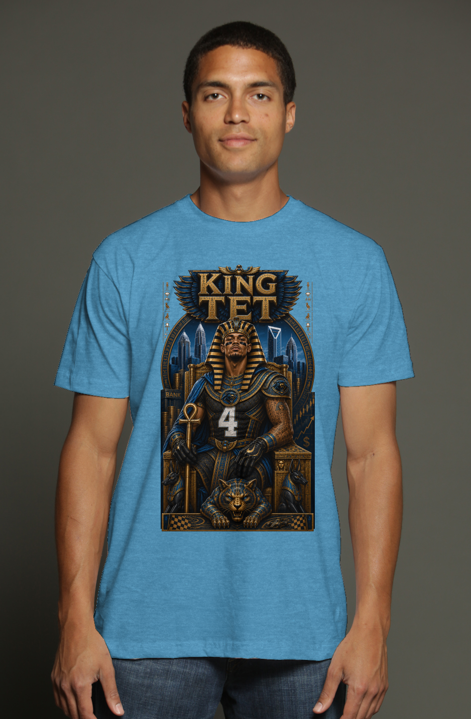 Tetairoa McMillan is King Tet Carolina Panthers Fantasy Football triblend t shirt