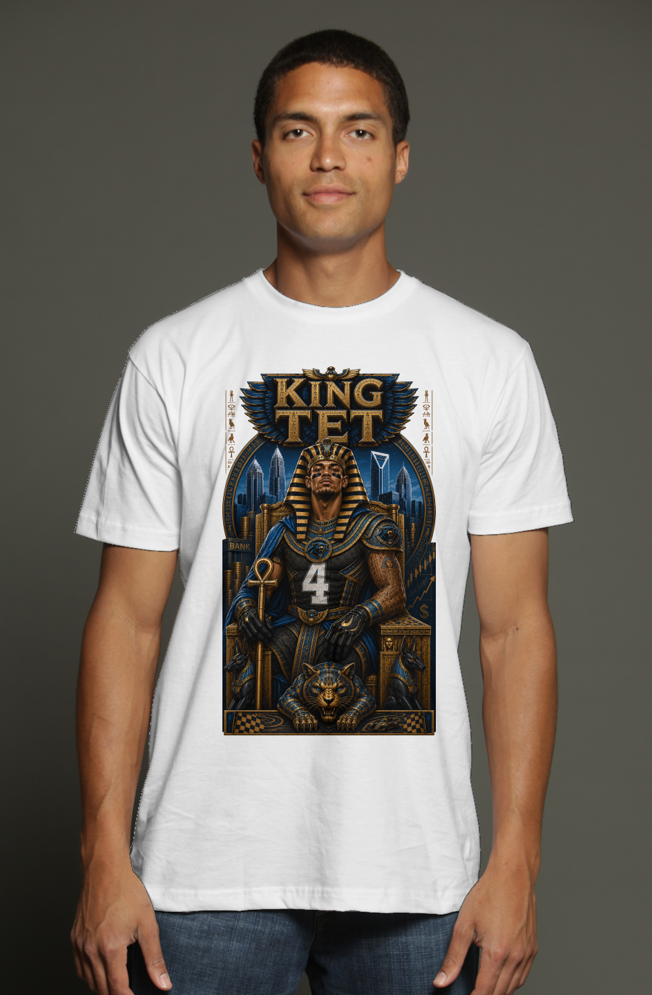 Tetairoa McMillan is King Tet Carolina Panthers Fantasy Football triblend t shirt