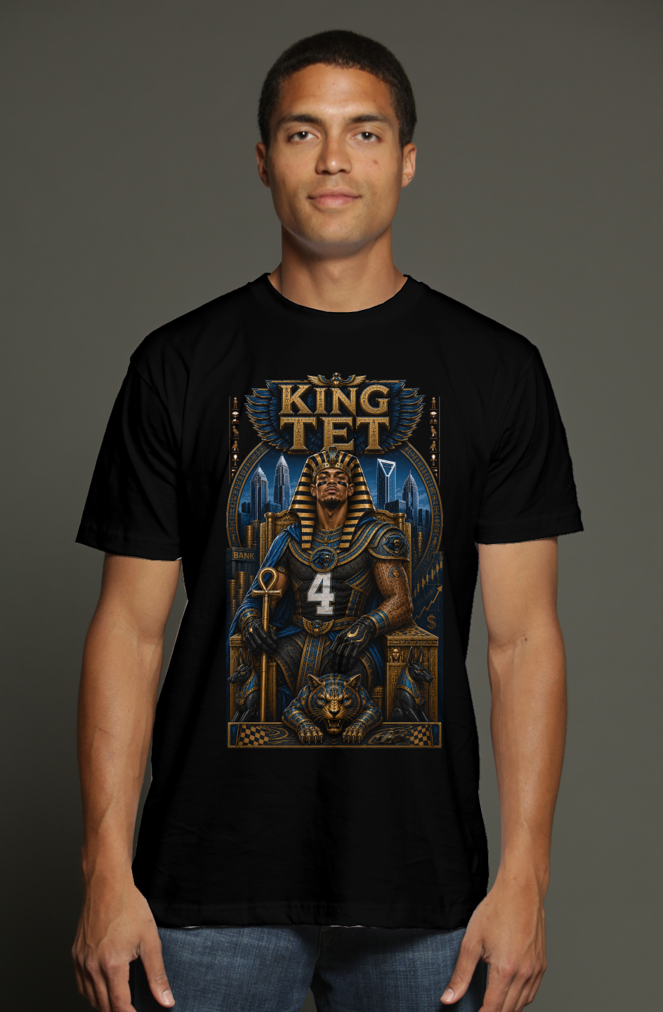 Tetairoa McMillan is King Tet Carolina Panthers Fantasy Football triblend t shirt