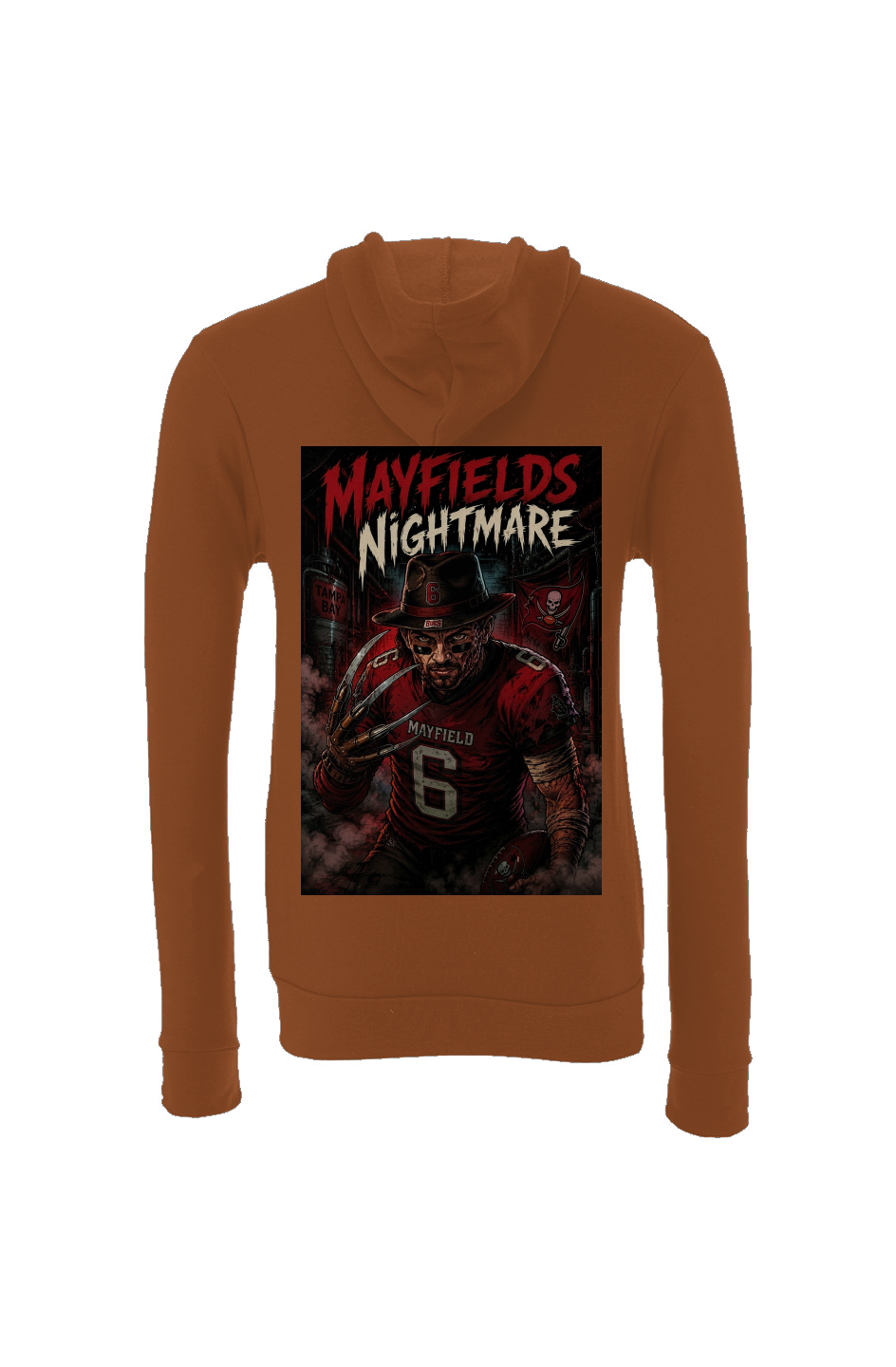 Baker Mayfield is Freddy Krueger - Tampa Bay Buccaneers Fantasy Football Sponge Fleece Hoodie