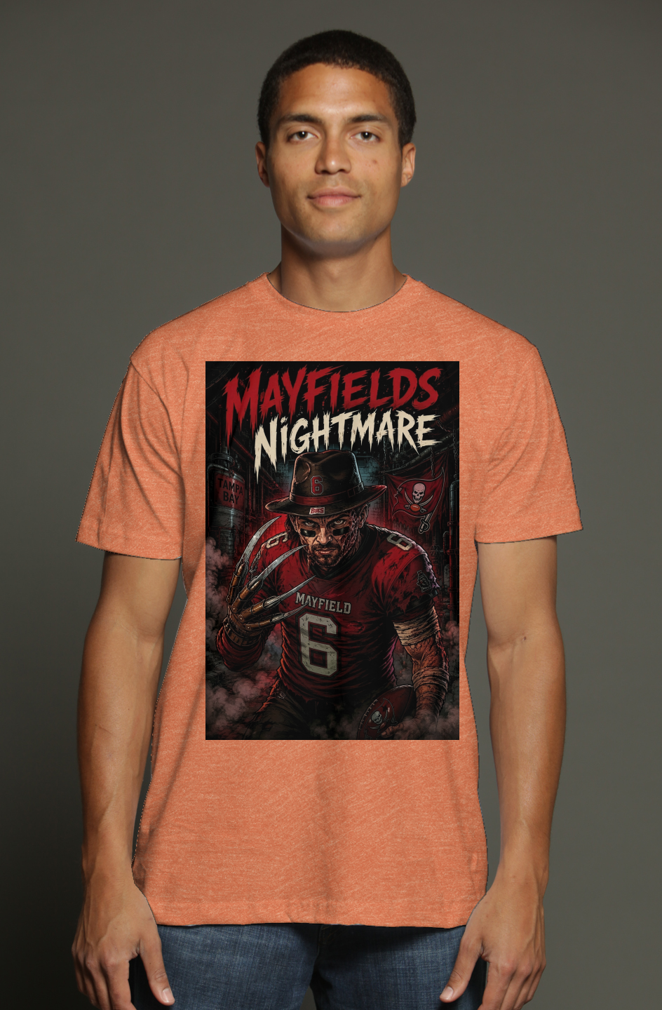 Baker Mayfield is Freddy Krueger - Tampa Bay Buccaneers Fantasy Football triblend t shirt